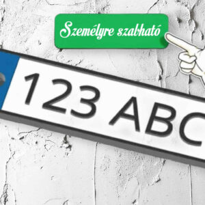 személyre szabható rendszámtábla kulcstartó
